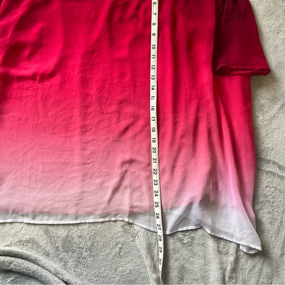 Lane Bryant Women’s Ombre Pink and White Flowy Sheer Cape Style Top 18/20 - Picture 7 of 7